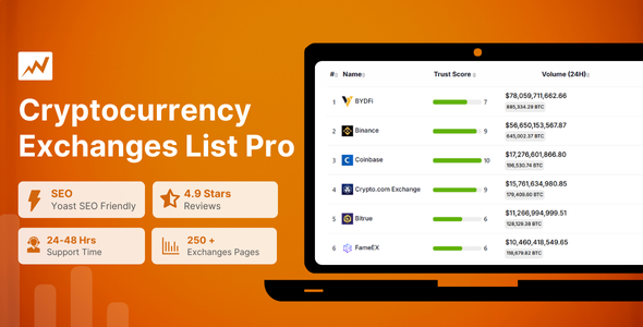 Cryptocurrency Exchanges List Pro — exchange directory and live rate widgets