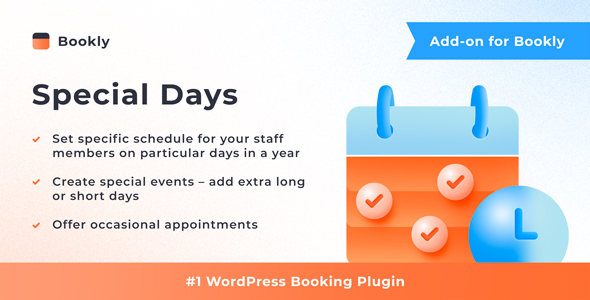 Bookly Addon Special Days WordPress plugin — block holiday and unavailable booking dates