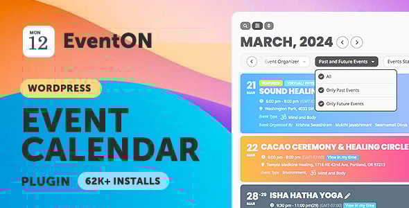 EventON WordPress plugin — responsive and customizable event calendar