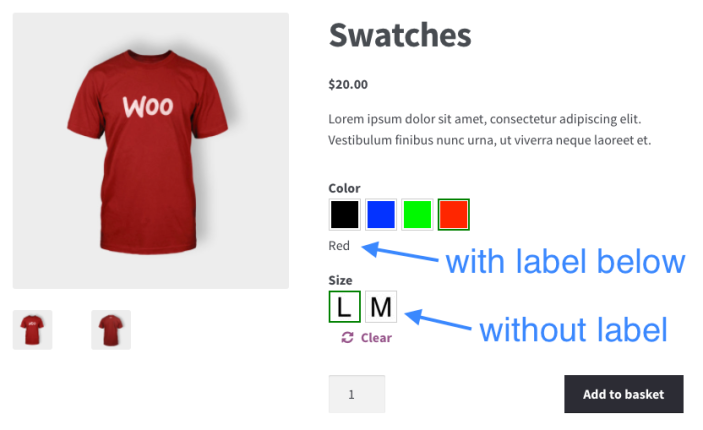 WooCommerce Color or Image Variation Select plugin — visual variation swatches