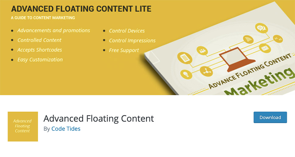 Advanced Floating Content WordPress Plugin Preview